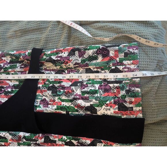 Balenciaga Multicolor Lace Shift Dress Geometric Pattern Silk Slip Size 8-10 M - Picture 6 of 9